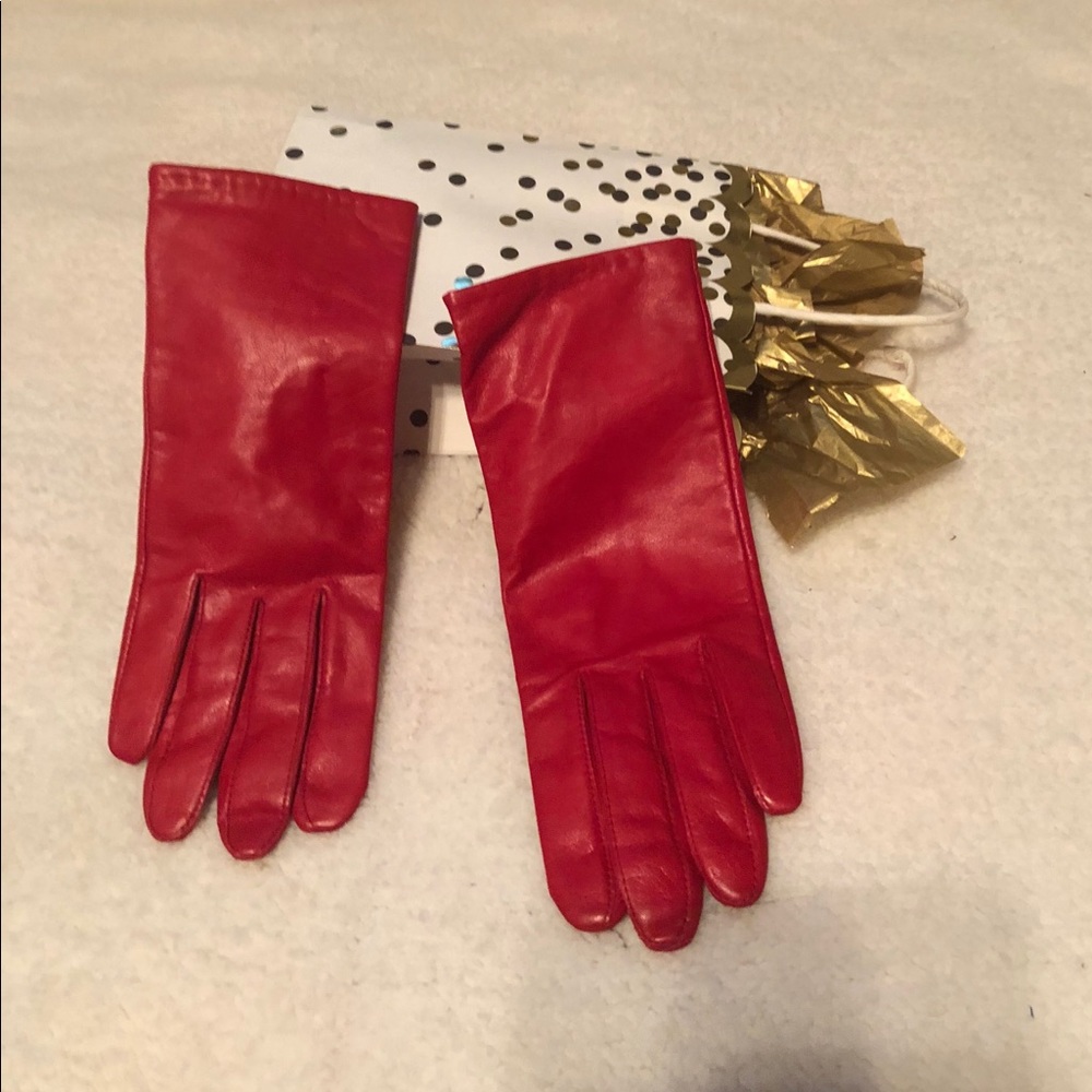 SOLD ‼️‼️‼️RED LEATHER GLOVES - Picture 3 of 4